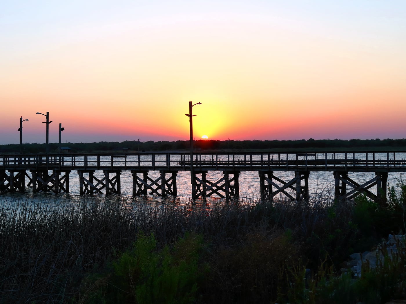 Sundown over the water by Horseshoe RV Park, Ranger &mdash; representative imagery, not a specific Horseshoe RV Park photo